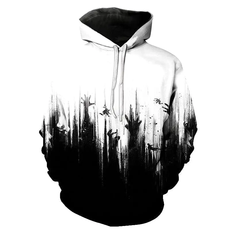 Unisex 3D Print Wound Horror Blood Hoodies Jumper