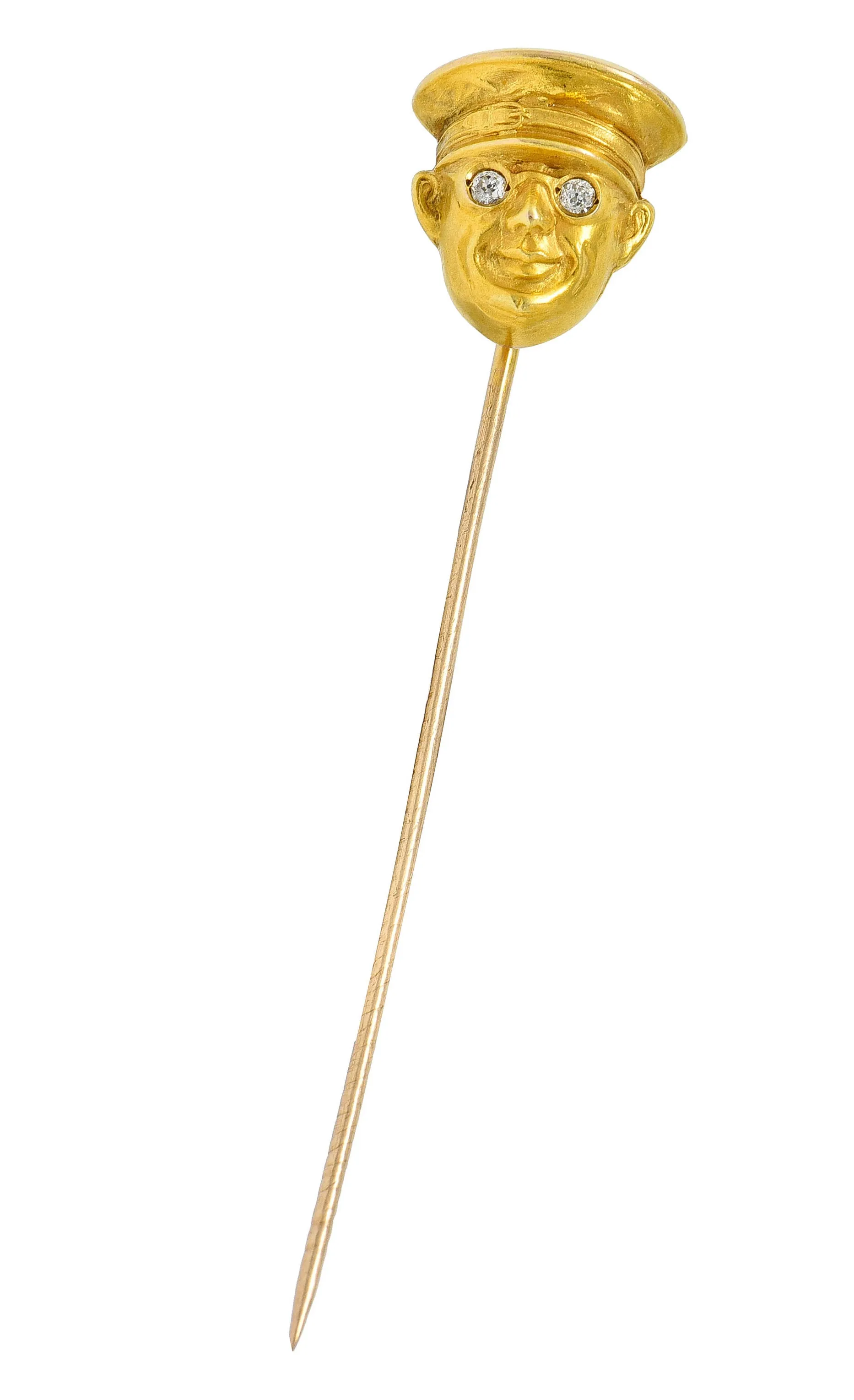 Victorian Diamond 14 Karat Gold Chauffer Stickpin