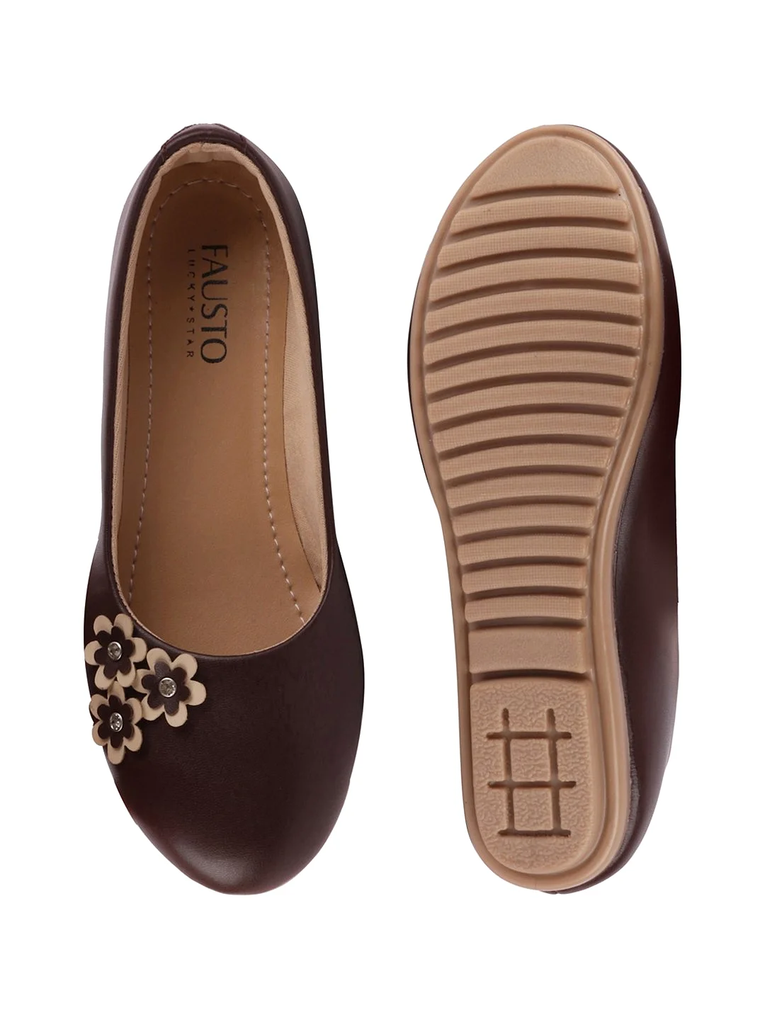 Women Brown Casual Slip-On Ballerina