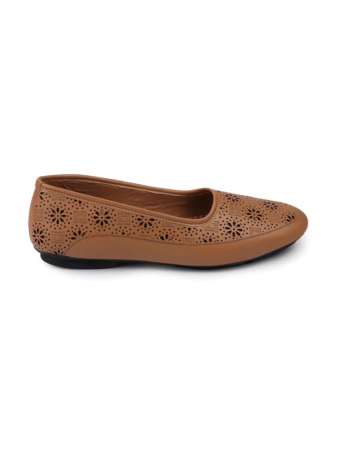 Women Camel Flat Slip On Ballerina