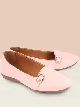 Women Pink Casual Slip-On Ballerina