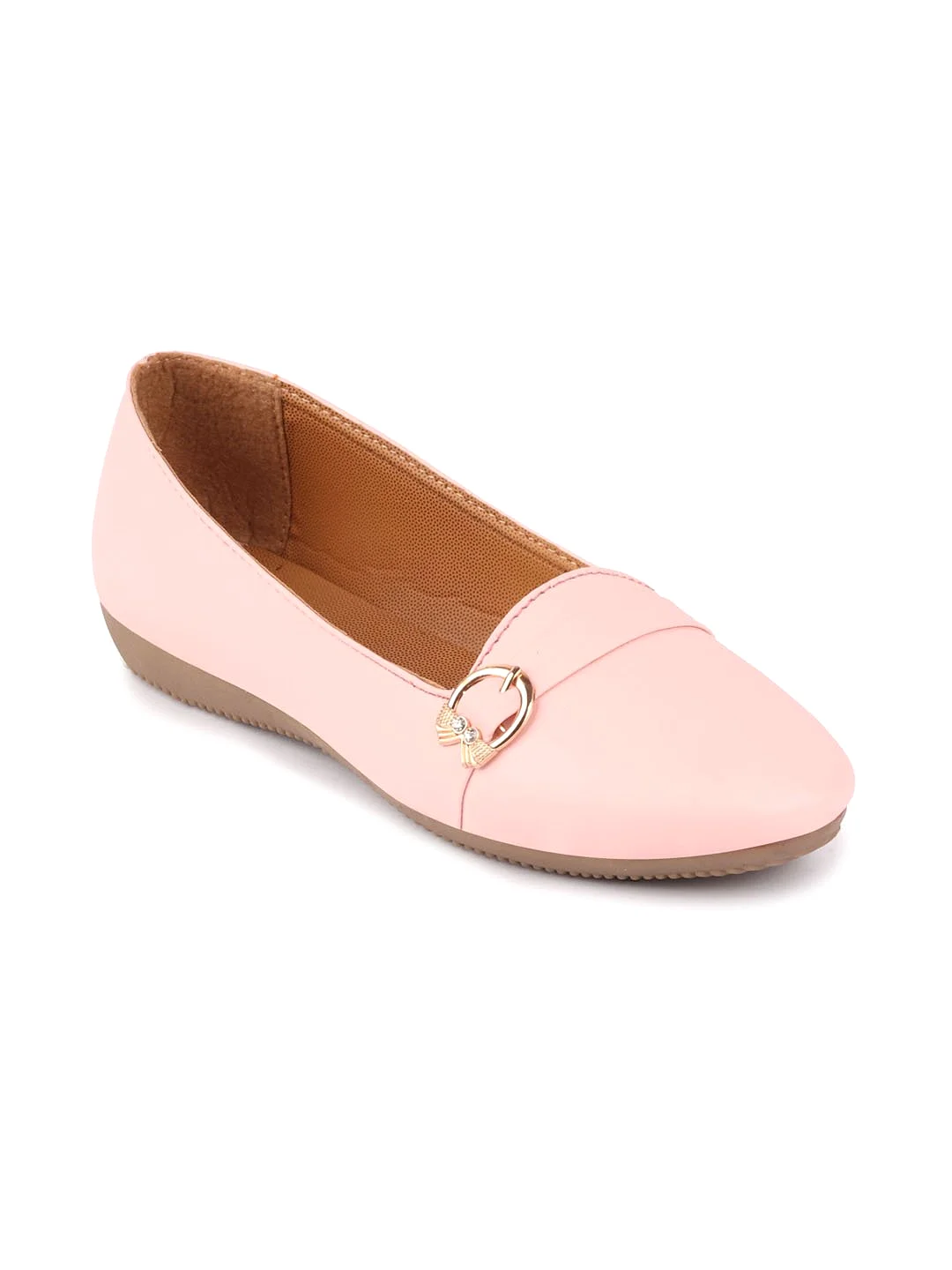 Women Pink Casual Slip-On Ballerina