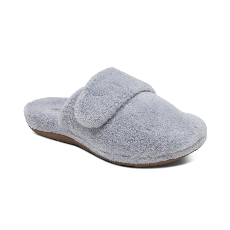 Women's Aetrex Mandy Closed Toe Slipper Color: Grey