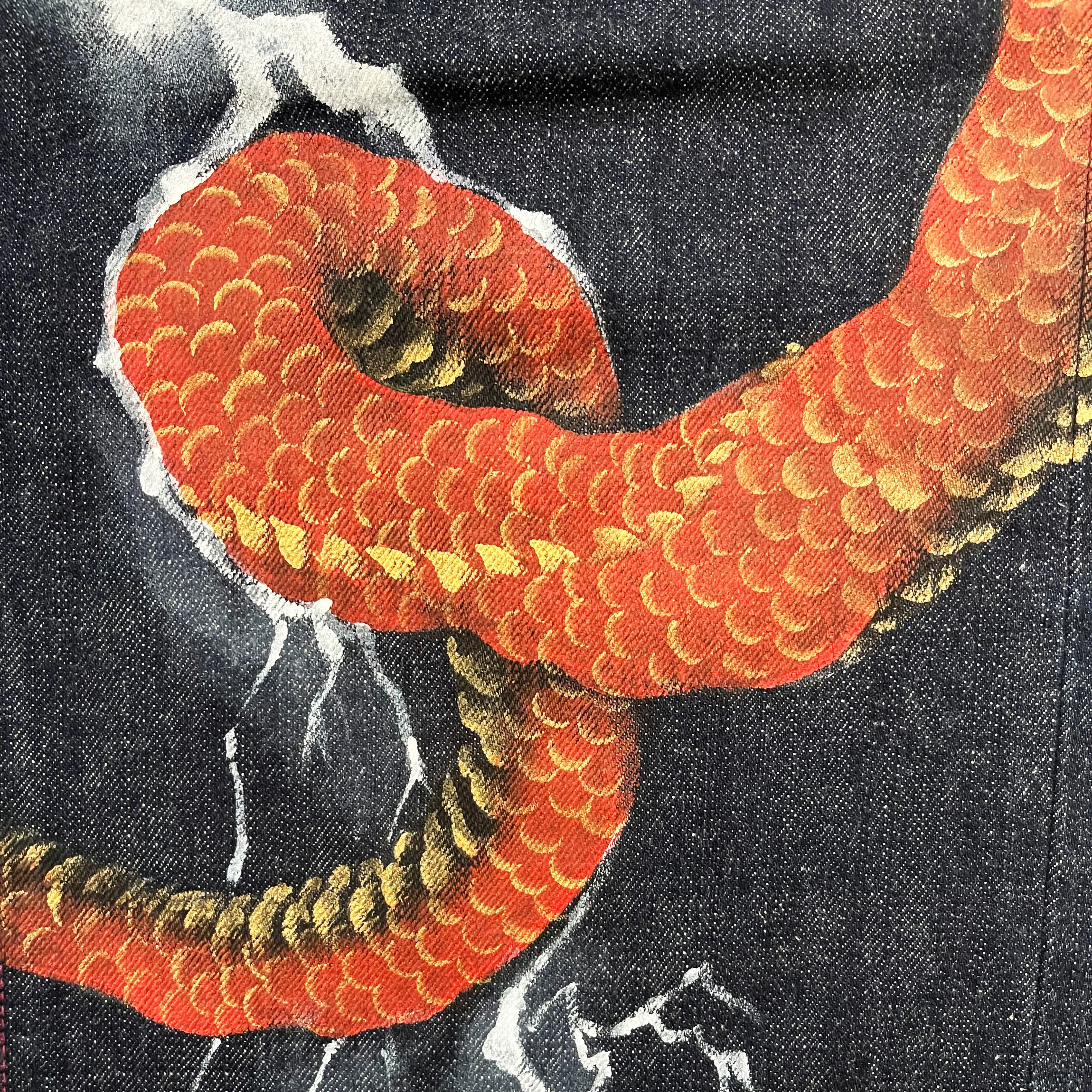 Zen Dragon Hand Painted Jeans - W36"